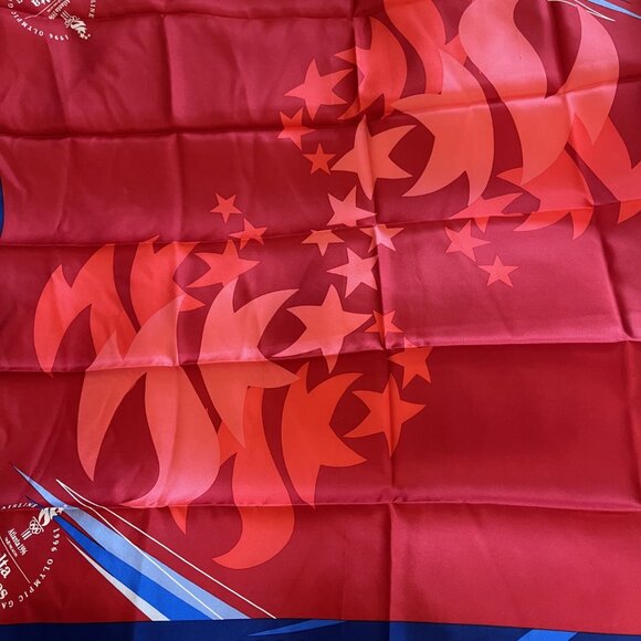 Delta Airlines Crew Flight Attendant Red Silk Scarf. 1996 Atlanta Olympics. - Picture 6 of 7